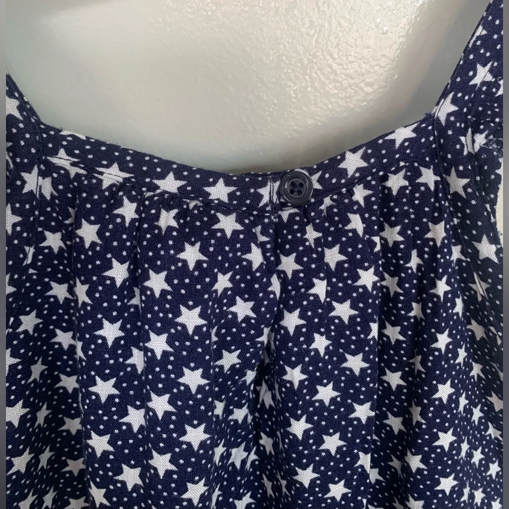 Gap Kids Toddler 4-5 Navy Blue White Stars Shorts Romper Ruffle Trim XS NEW $40